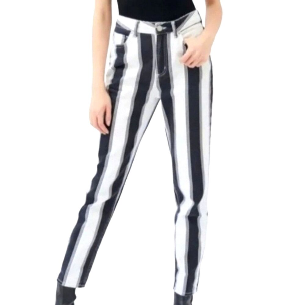 BDG Urban Outfitters Black & White Wide Stripe Mom Jeans Size W28